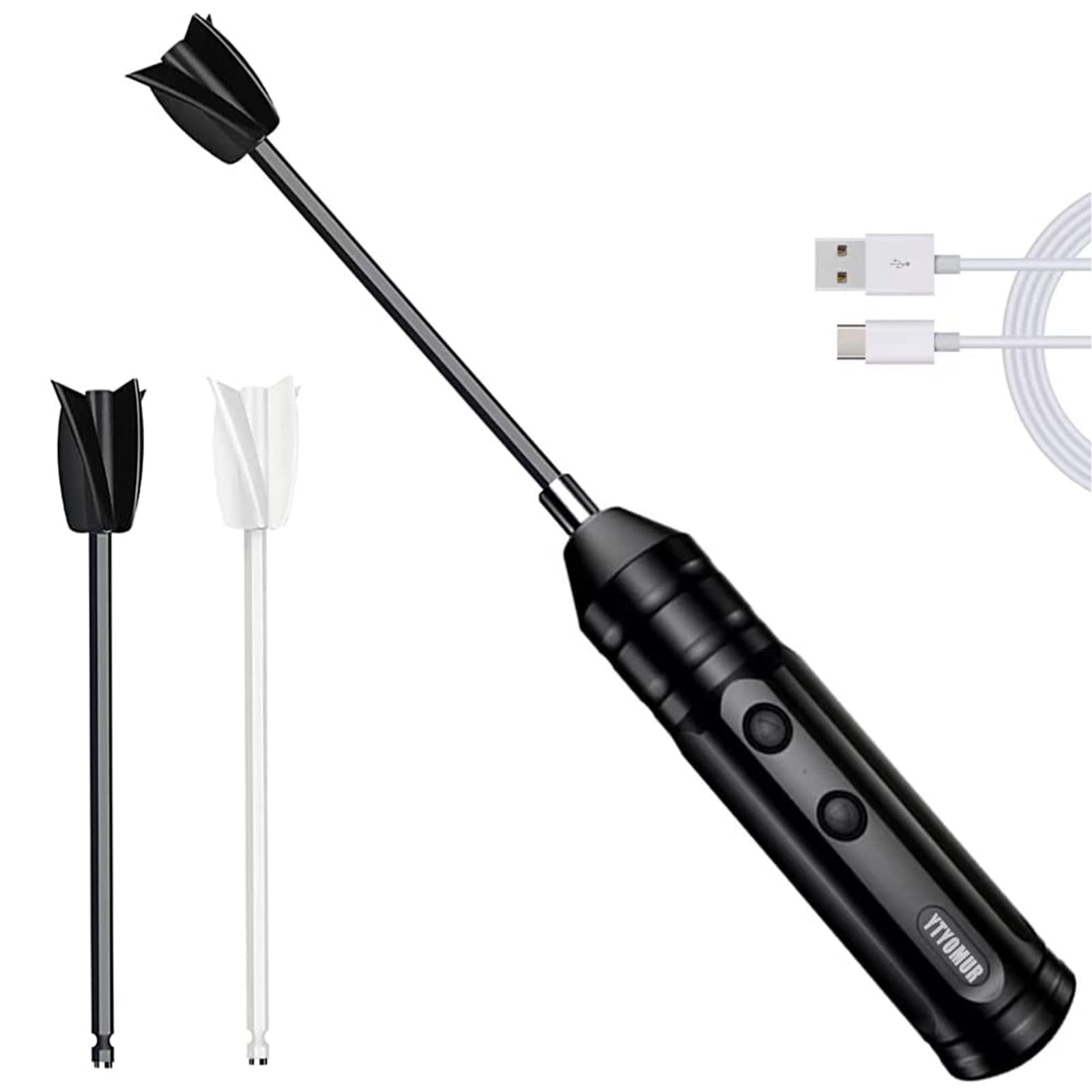 TERRIFI Epoxy Resin Mixer, Handheld Rechargeable Powerful and Slow Motor for Epoxy Resin with 2pcs Epoxy Mixer Paddles, Silicone, Paint Mixing, Without Bubbles DIY Crafts Jewelry Resin Casting