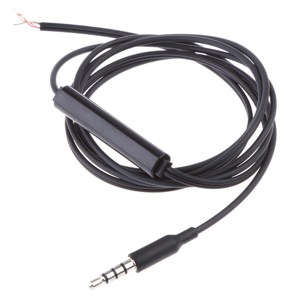 bnf® 3.5mm DIY Earphone Audio Cable Replacement Wire and Microphone Volume Control BlackCables & Adapters-image-18
