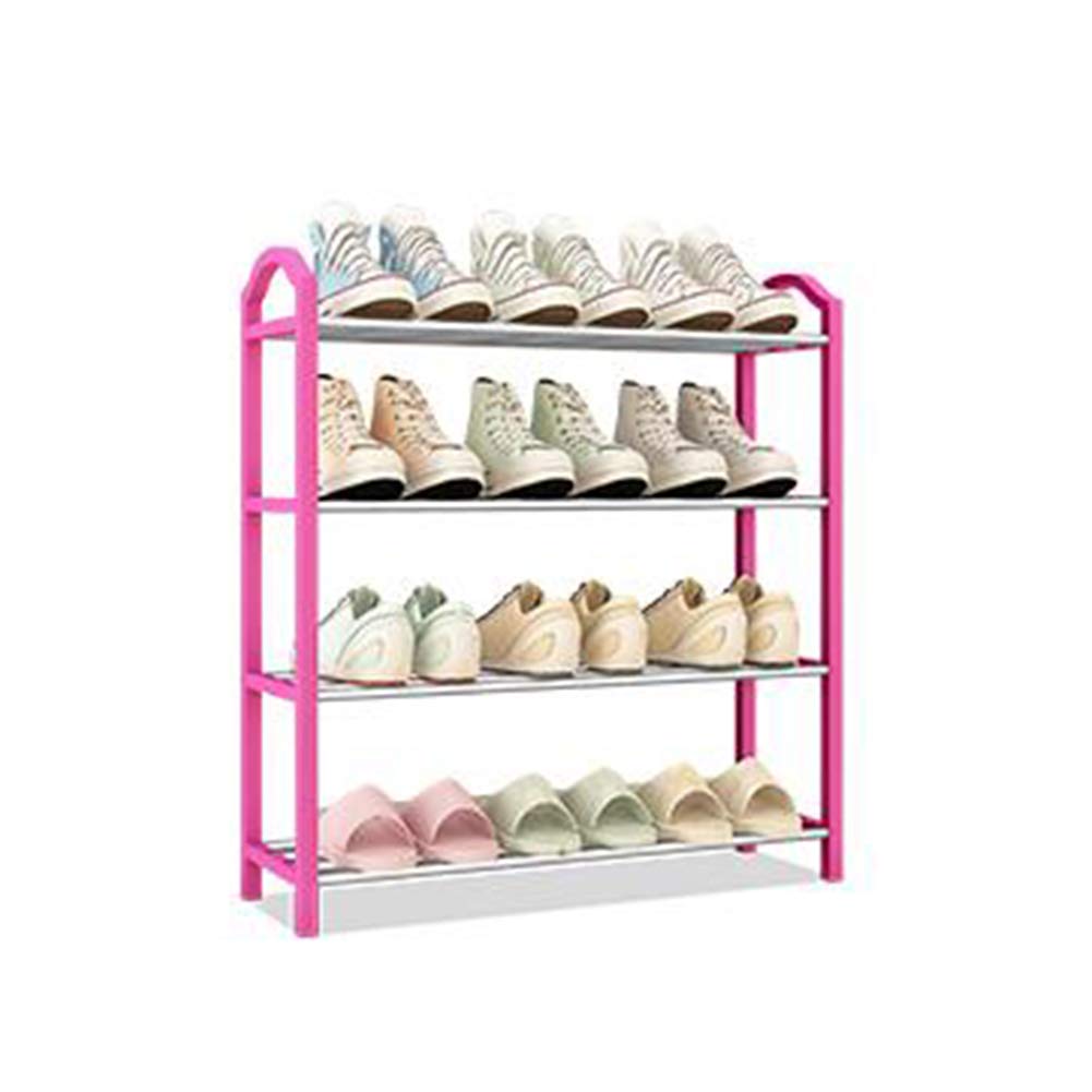 Zapatero 4 capas rosa soluciona desorden de 12 pares en salón