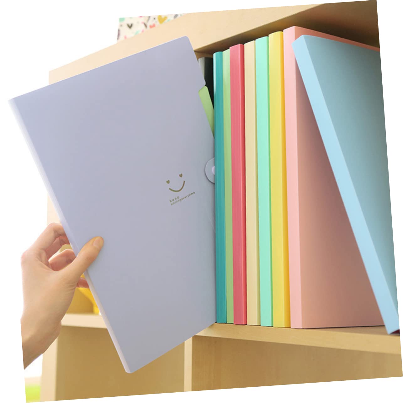 STOBOK 4pezzi Cartellina Portadocumenti Espandibile Con Chiusura Pulsante Set Folder Colorati Organizzatore Per Documenti Per e Scuola