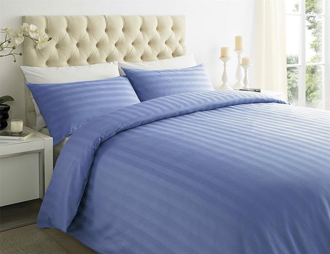 Royale Linens® Egyptian Cotton Duvet Cover, 100% Long Staple Cotton Thick Duvet Cover 400TC, Quilt Cover with Pillow Cases (Blue, Double)