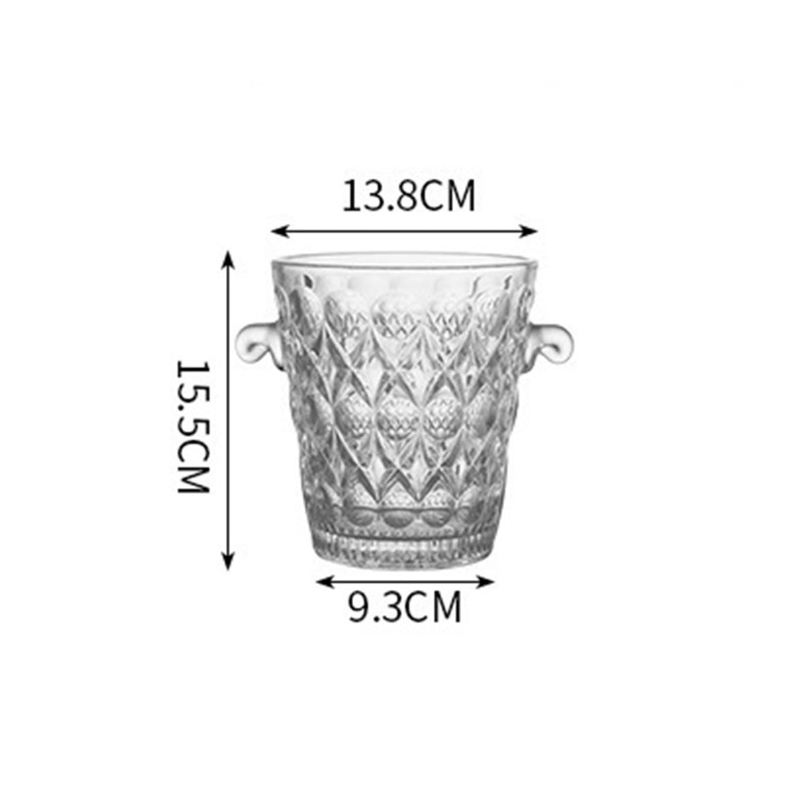 Cubitera, Cubo de Hielo Cristal 1,2 L Transparente for Botellas Vino y champán, Fiesta, Bar, Restaurante