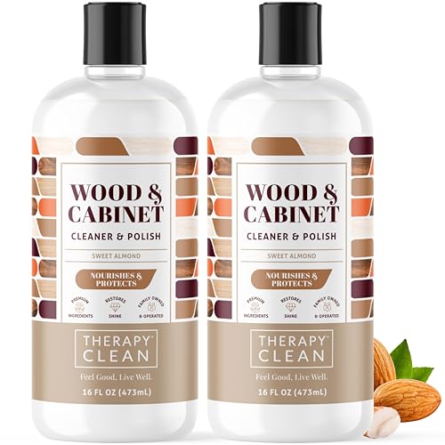 Therapy Wood Cleaner and Furniture Polish 16 oz. (2 Pack) - Wood Cabinet and Table Cleaner - Conditioner - Almond Scent
