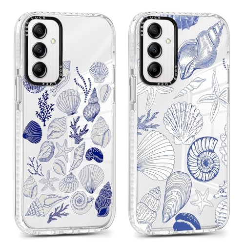 Xylota 2 Stück Transparent Handyhülle für Samsung Galaxy A34 5G 6,5" Hülle, Durchsichtig Case Aesthetic Muscheln Sommer Muster Mädchen Schutzhülle, Weich Silikon Stoßfeste Cover für Samsung A34,Blau Xylota 2 Stück Transparent Handyhülle für Samsung Galaxy A34 5G 6,5" Hülle, Durchsichtig Case Aesthetic Muscheln Sommer Muster Mädchen Schutzhülle, Weich Silikon Stoßfeste Cover für Samsung A34,Blau