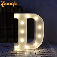 Vista 160 de Pooqla Letrero de Luces LED de Marquesina con Letras, Letra del Alfabeto Iluminada para Decoración del Hogar, Fiesta, Boda R