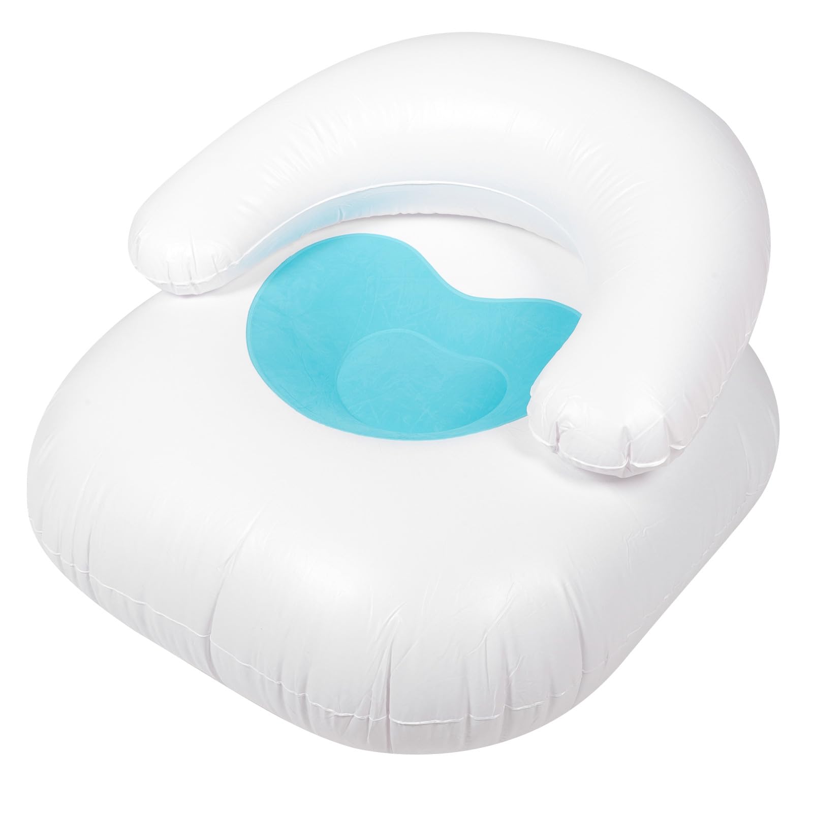 Fauteuil gonflable bleu Homoyoyo dossier confort, petit siège PVC portable contre mal de dos outdoor