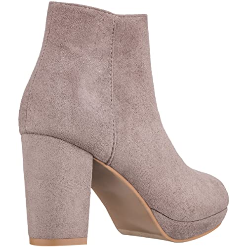ILLUDE Women’s Ankle Bootie Side Zip Comfortable Block Heel Chunky Platform Ankle Boots - Image 4