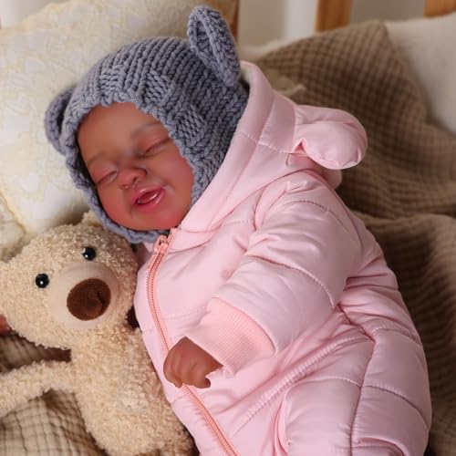 Muñeca Reborn Bebé Realista Negra 17 Pulgadas BABESIDE miniatura 5