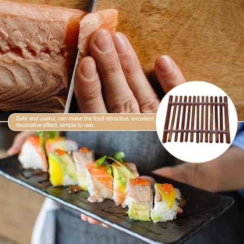 Plato decorativo para sushi japonés 13x13 cm bambú miniatura 5
