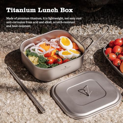 iBasingo 1000ml(33.8oz) Titanium Mess Tin Camping Lunch Box Ti2084C miniatura 2