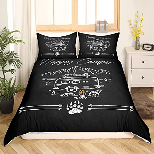 Homewish Happy Camping Trösterbezug Camper Bettbezug rustikale Bauernhaus...