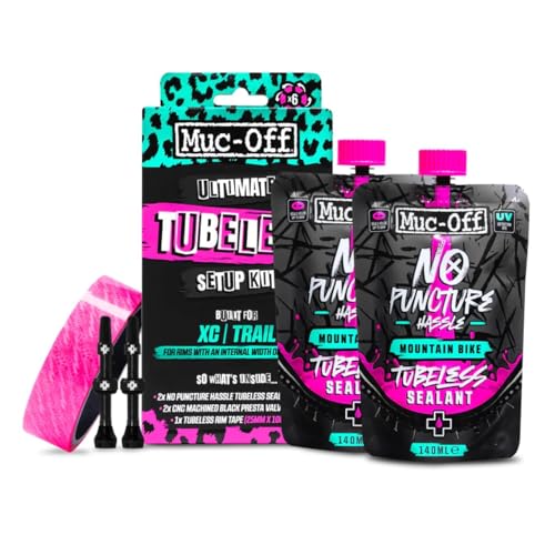 Kit de montage Muc Off Ultimate Tubeless pour vélos Tubeless Ready, X-Country - Comprend un fond de jante, un kit de réparation, des valves Tubeless et un...