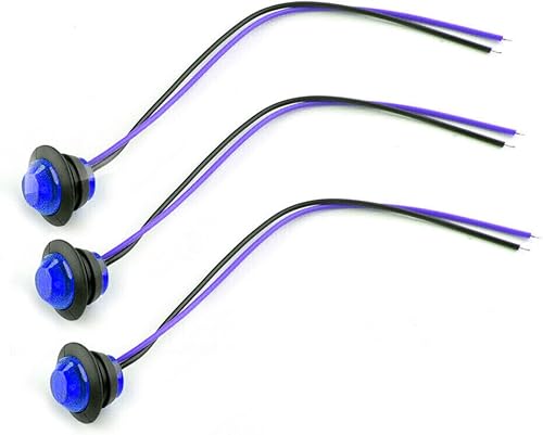 Miniatura 6 de 10 unidades selladas impermeables azules de 34 pulgadas, mini luz LED redonda delantera y trasera, indicador lateral trasero con bala, marcador de