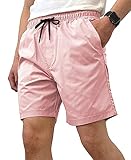 Southpole Men's Quick-Dry Water Resistant Nylon Shorts Inseam 7.5', Pink, Medium