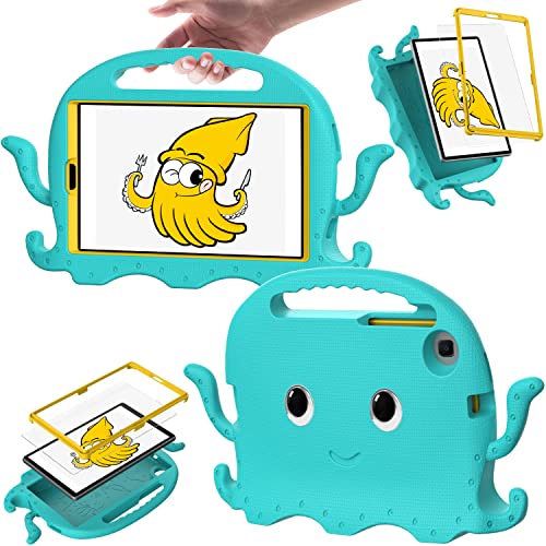 Étui Lenovo Tab One 8.7 2025 vert en mousse EVA antichoc avec poignée de protection enfant