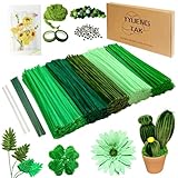 YYUENG TAK Coffret de 500 Vert Cure Pipe Chenille & Fils Chenille - 5 Verts Différents pour Loisirs Creatifs de fleurs | Green Pipe Cleaners pour Décorations DIY(30 cm * 6 mm)