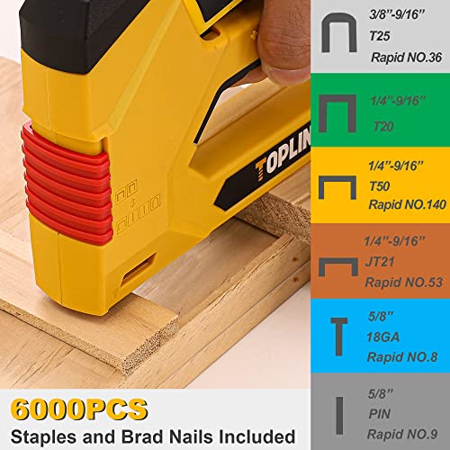 Topline 14-Piece Metric&Sae T-Handle Hex Key Set And 6-In-1 Staple Gun Kit With 6000 Pcs Staples #TOP5