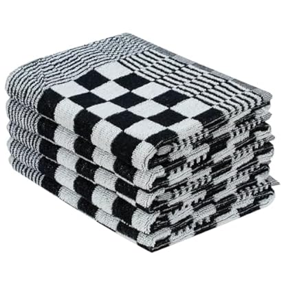 LLEZKBR Home & Garden, Bettwäsche und Bettwäsche, Handtücher, 50-teiliges Handtuch-Set, schwarz und weiß, Baumwolle – Bild 5