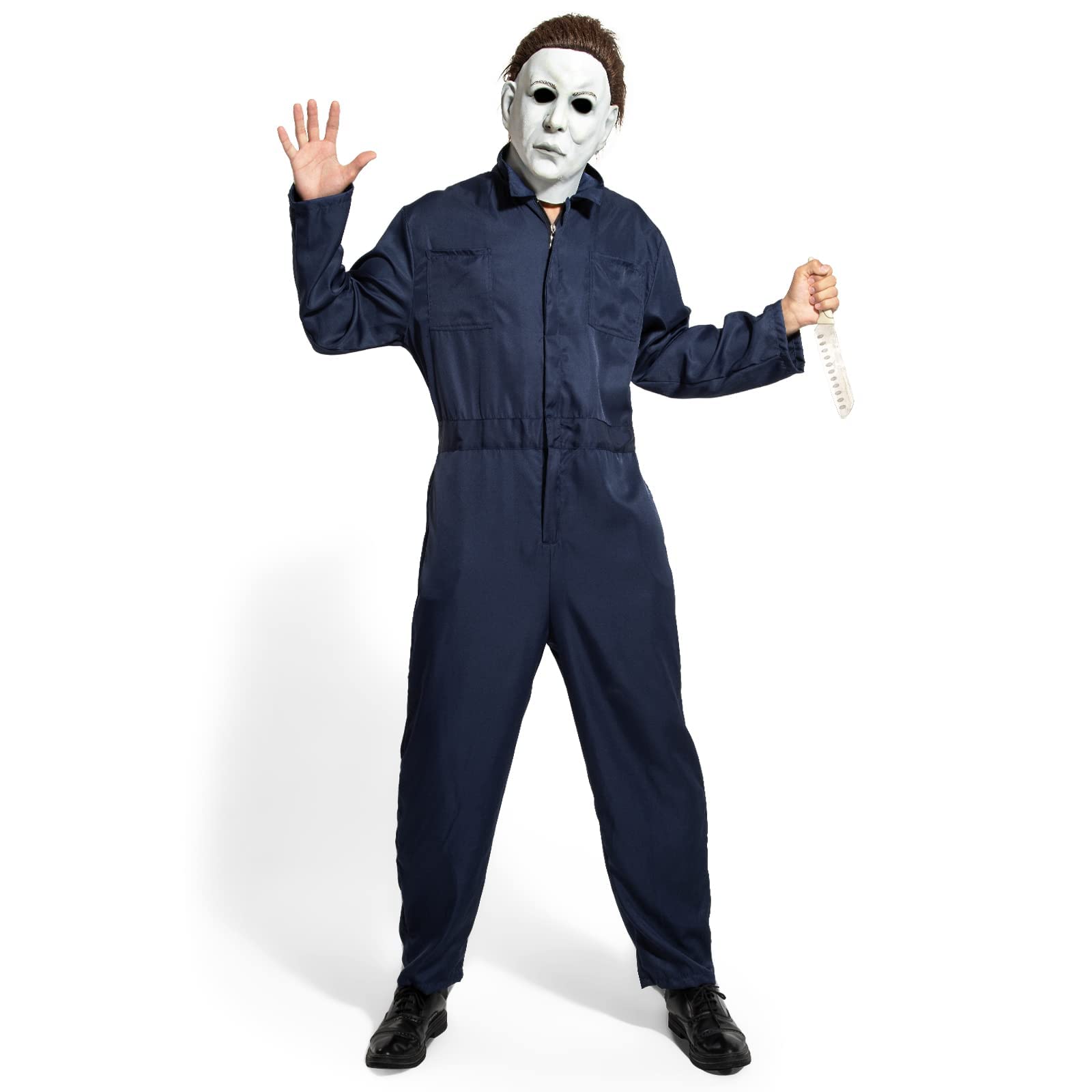 SINSEN Michael Myers Costume Mask Adults Scary Killer Outfits Jumpsuits Creepy Horror Mask Halloween Cosplay Costume - Image 3