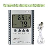 Weather Thermometers,Asscom® Indoor Humidity Thermometer Wall Mount Monitor Sensor Thermostat Home Office, digital indoor thermometer with memory (HC520)