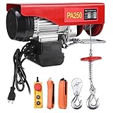 Oswerpon 500 lbs Lift Electric Hoist, Wire Remote Control Power System110v Winch Overhead Crane...