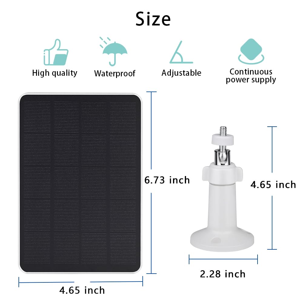 TEKCAM Pannello solare compatibile con WYZE Battery Cam Pro, confezione da 2 pannelli solari da 4 W con cavo di prolunga di ricarica micro USB da 3 m, per telecamera di sicurezza alimentata a batteria