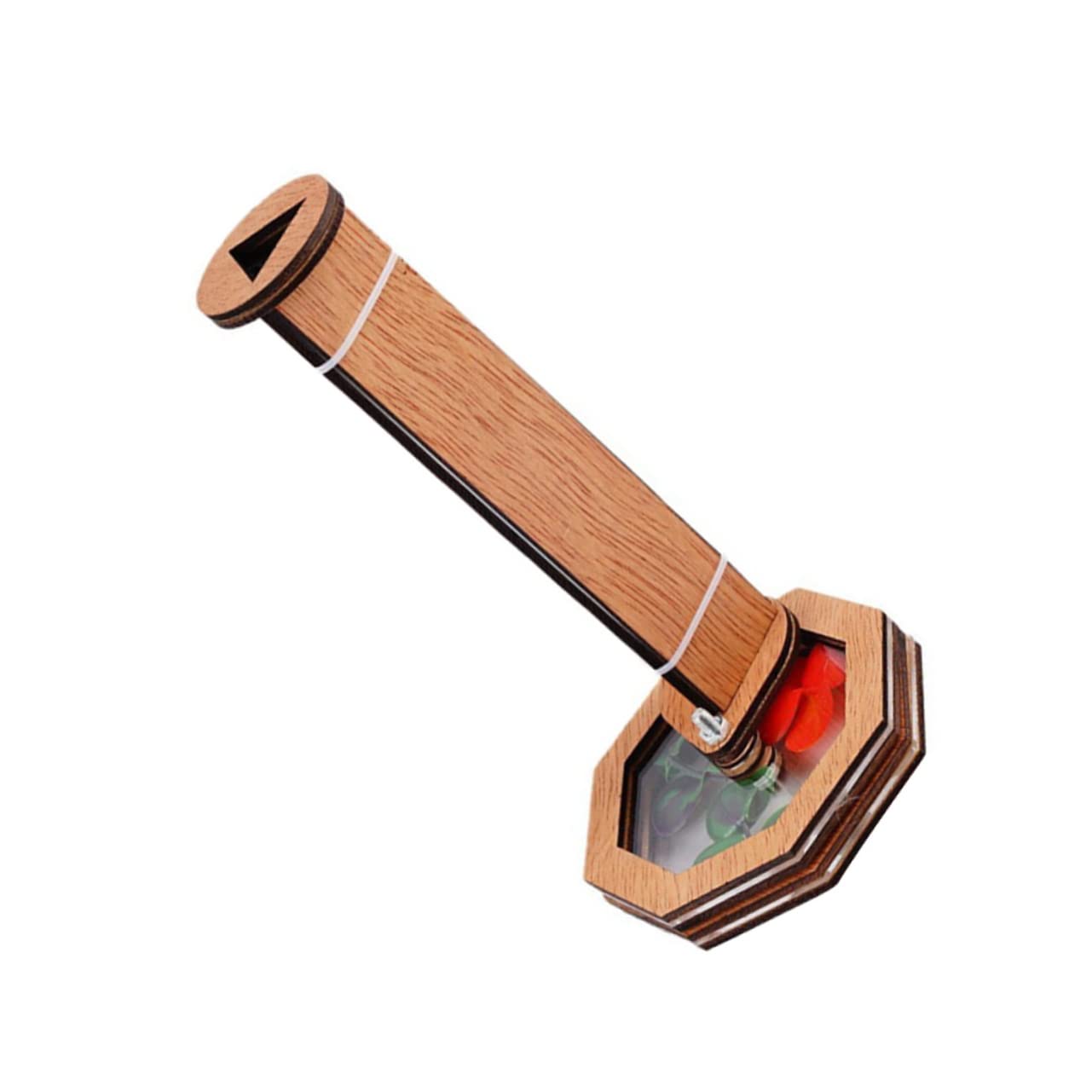 HANABASS Wooden Kaleidoscope Portable Rotating Design DIY Kaleidoscope Kit for Safe Materials Educational for Creativity and Imagination Development