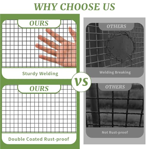 Black Hardware Cloth 1/2in Mesh 48in x 100ft, Chicken Wire Fencing PVC Coated 19 Gauge, Welded Chicken Wire for Rodent Proofing, Tree Guard, Garden Fence, Poultry Netting by ReePlan - Image 5