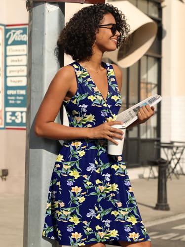Image of CATHY 2026 Womens Casual Dress Summer Sleeveless Dresses V Neck Wrap Sexy Sundress with Pockets S-2XL