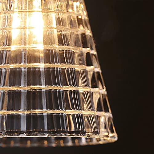 Lámpara colgante de cristal redonda y cobre con altura ajustable 4