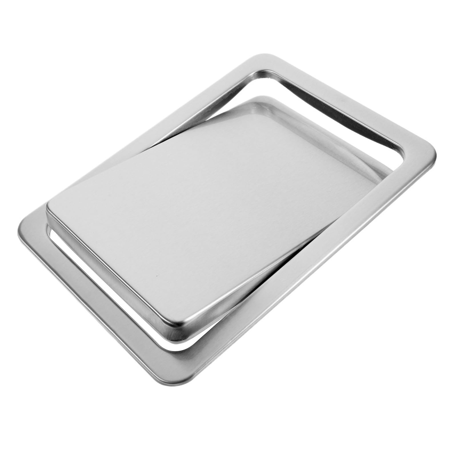 Stainless Steel Trash Can Lid Recessed Countertop Cover For Kitchen Bathroom Restaurant Workshop Built-In Flap Waste Bin Effortless cleaning