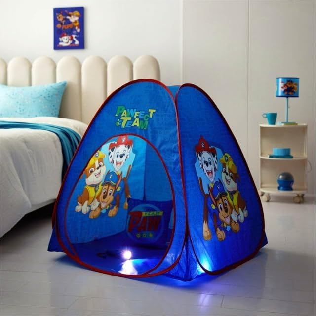 Miniatura 5 de Nickelodeon Paw Patrol - Juego de pijamas de 3 piezas para niños para interiores y exteriores, UPF 30+, tienda de campaña desplegable con almohada y