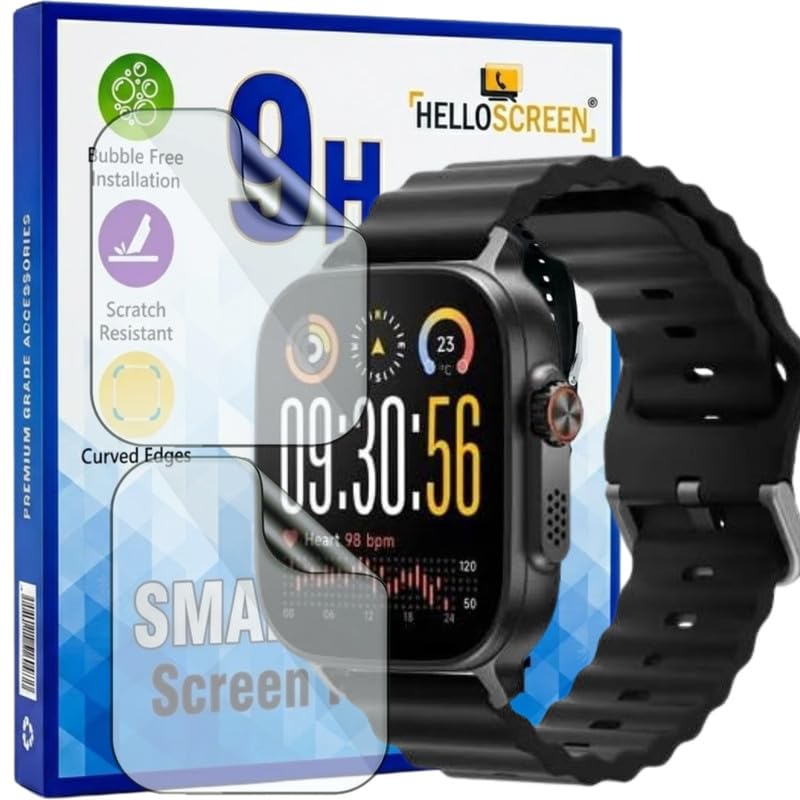 Image of Screen Protector for Realme Watch 5 1.97 Inch Smartwatch (Pack of 2) - Flexible TPU Film, 9H Scratch Resistant, Self Healing, Anti Fingerprint, HD Clear, Bubble Free - Not Tempered Glass
