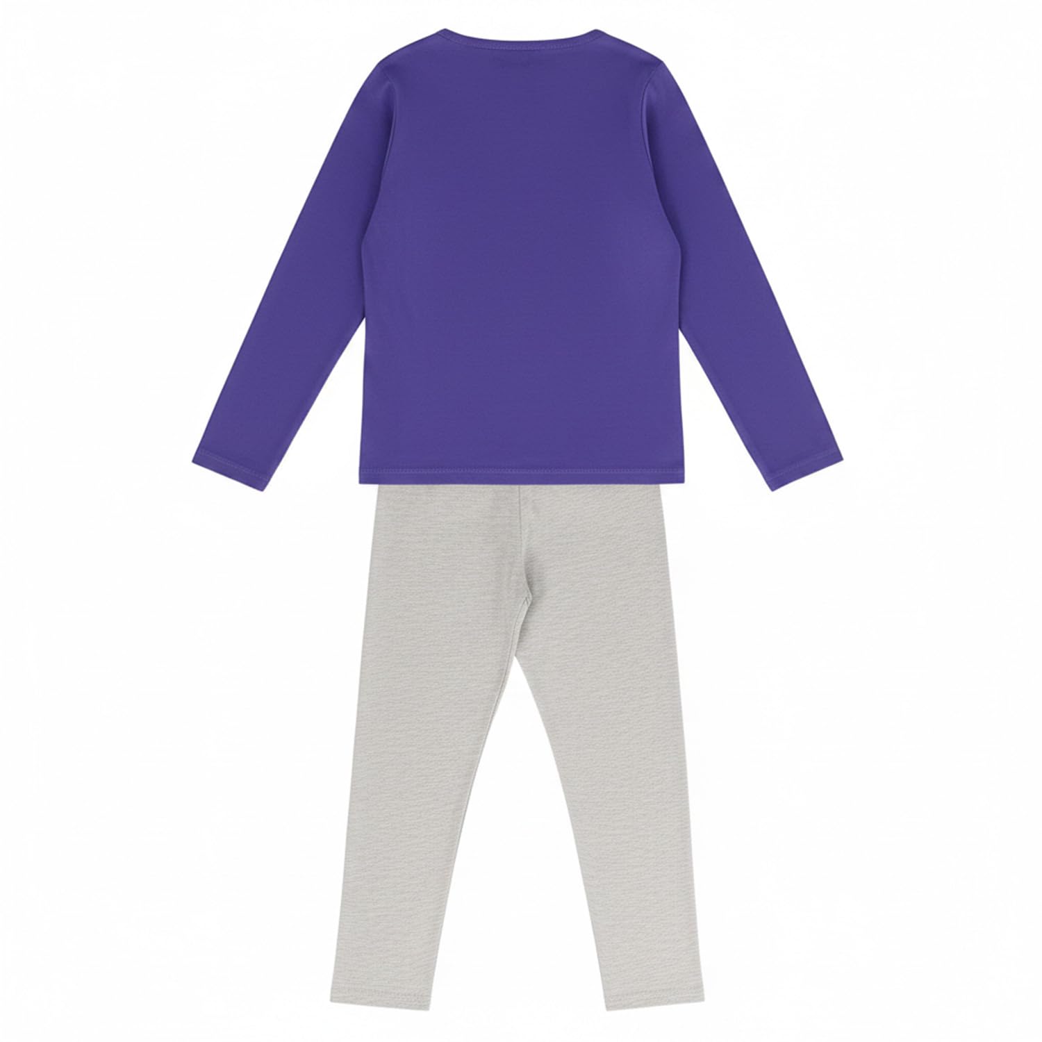 SAHINLER créateur d'univers K-Pop Demon Hunters - Pyjama Enfant K-Pop Demon Hunter Huntrix - Ensemble Haut & Pantalon - 100% Coton - Style Coréen - Tissu Doux 160 GSM - Violet et Gris