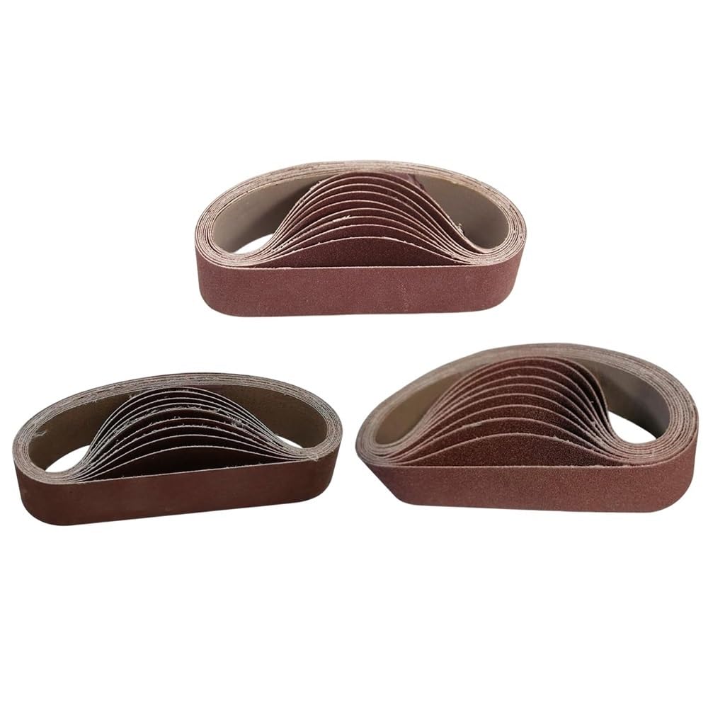 Bandas de lijado 30 piezas de papel de lija rojo 30x330 mm for lijadora de banda | Correa abrasiva de grano 80 240 800