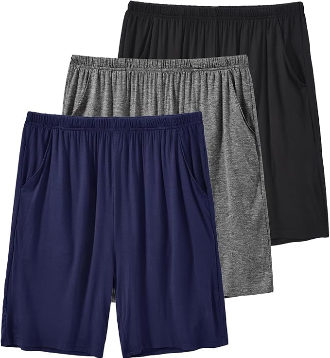 Mens Pyjama Shorts Sleep Shorts Lounge Soft Comfortable Sleep Pants Breathable Summer Modal Sleepwear 3 Pack-image-13