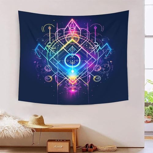 Tapisserie murale arc-en-ciel effet 3D en tissu grand format 180cmx230cm