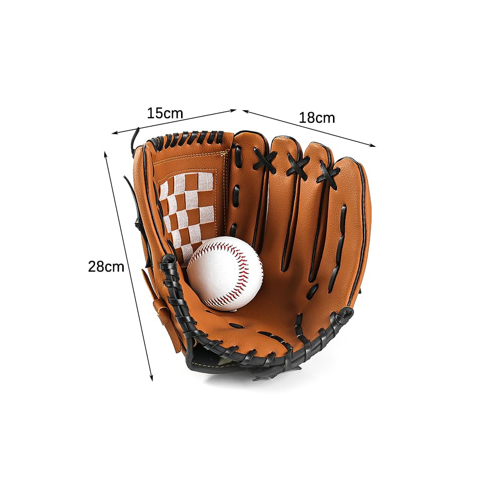 Gant de Baseball POFET en Cuir PU 11,5 Pouces Gant de Frappeur Main Gauche pour Lancer Droit