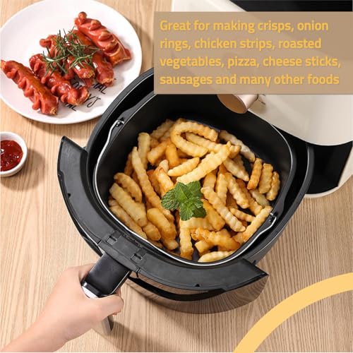 Tissting Kuchen Fass, Luftfritteuse Zubehör Antihaft Kuchen Ron Eisen Heißluftfritteuse Fritteuse Kuchen Backform Kuchenfass Air Fryer Zubehör Wiederverwendbar für HD9925 HD9860 HD9905 01(18cm)(18cm) – Bild 7