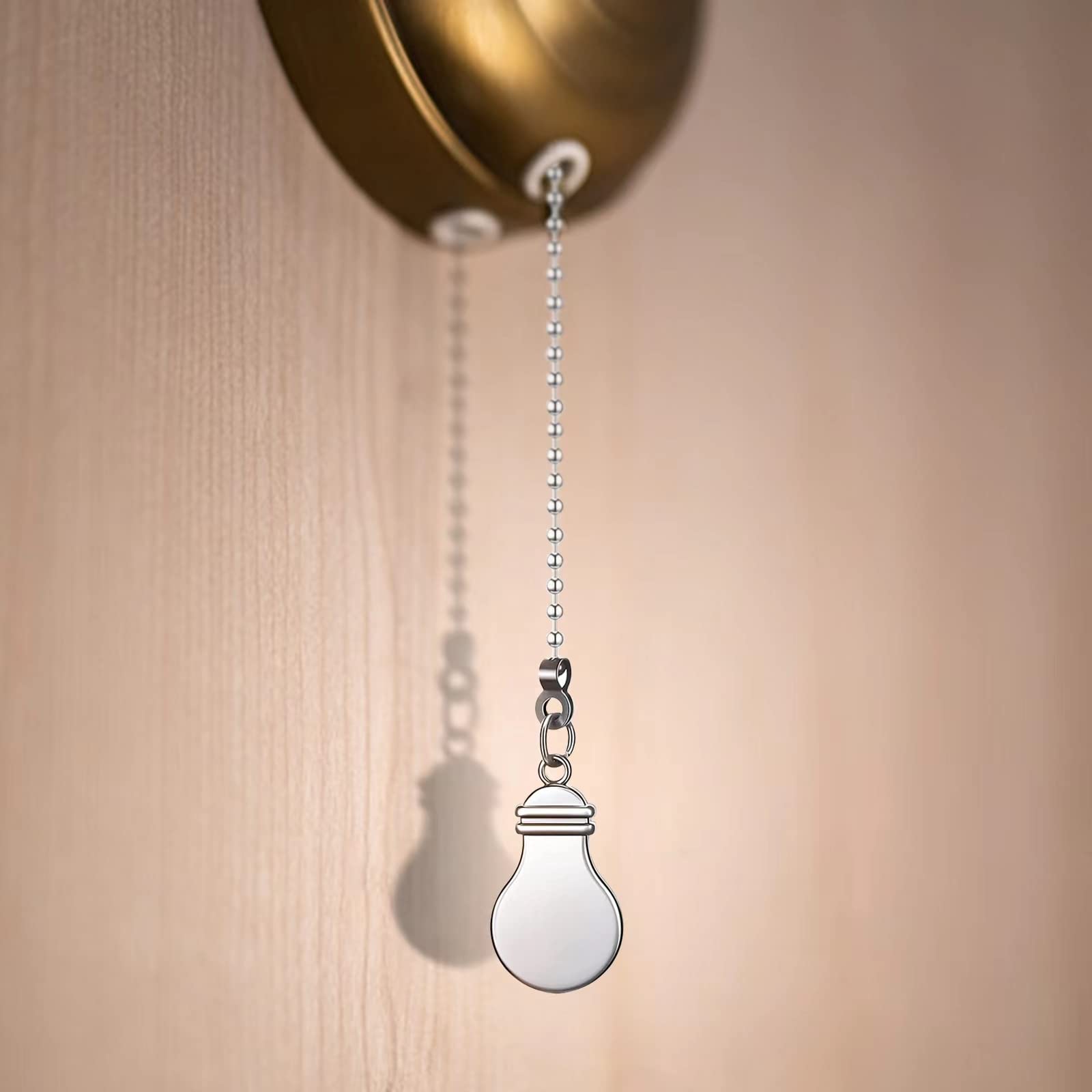 Ceiling Fan Pull Chains - 2 Pack Silver Metal -4