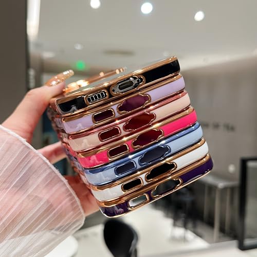Coque Samsung S23 Plus bordure dorée de luxe motif cœur épuré