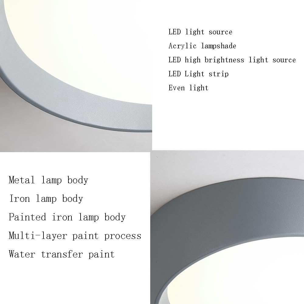 Plafonnier LED Intensité Variable Design Simple Éclairage Proche du Plafond pour Chambre Moderne