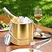 Gold Ice Bucket 3.2L – Double Wall Insulated Stainless Steel Ice Bucket with Lid, Scoop & Tongs – Large Champagne Bucket for Parties, Bar Cart, Outdoor Events, Cocktail & Wine Chilling