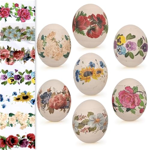 Heat Shrink Sleeve Decoration for 7 Easter Eggs Wraps Pysanka Set (Vyshyvanka)