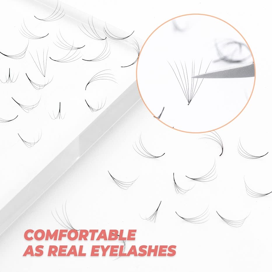 Vista 10 de 500 extensiones de pestañas Promade de 3D a 16D, abanicos de pestañas sueltas de 0.03/0.05/0.003 in, pestañas rizadas C D, longitud de 0.31-0.63