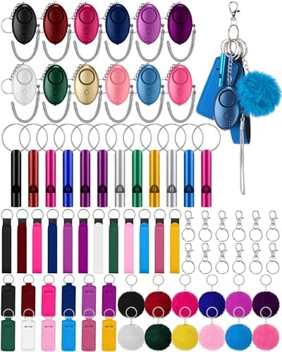 Kanayu 60 Pcs Safety Keychain Set for Women Safe Sound Personal A...