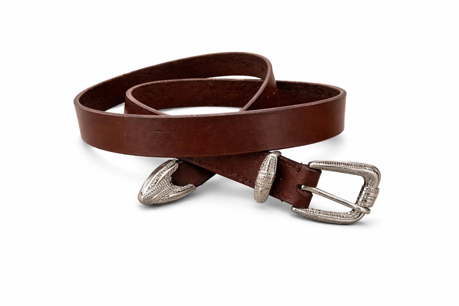 Men’s Premium Black/Brown Leather Belt with Silver Engraved Buckle | Stylish Formal & Casual Belt for Office, Jeans & Trousers-image-10