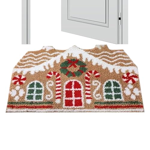 Tapete decorativo para puerta de casa de jengibre, antideslizante, 32 x 20 pulgadas, para vacaciones, interiores, entrada, cocina, baño, sala de estar, garaje, patio