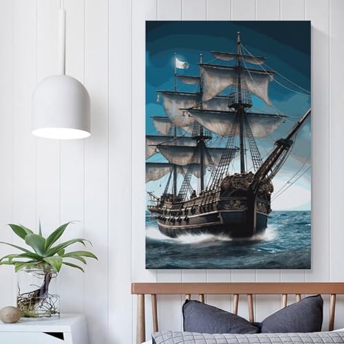 Toile murale bateau pirate BVNMT décoration esthétique salon - 5