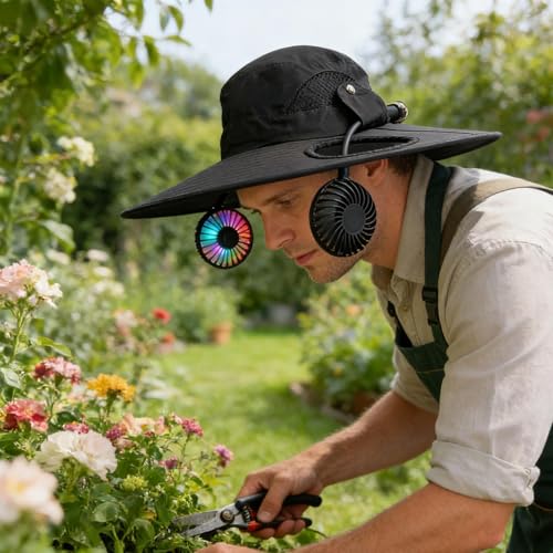 Chapeau de soleil avec ventilateur portable à batterie